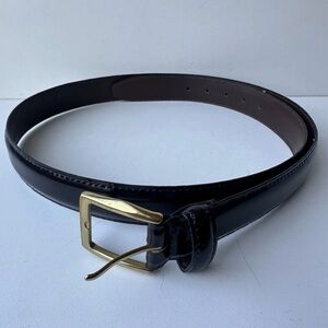 Vintage Handcrafted Men’s Brown Belt With Solid Brass Gold Buckle Size: 40
